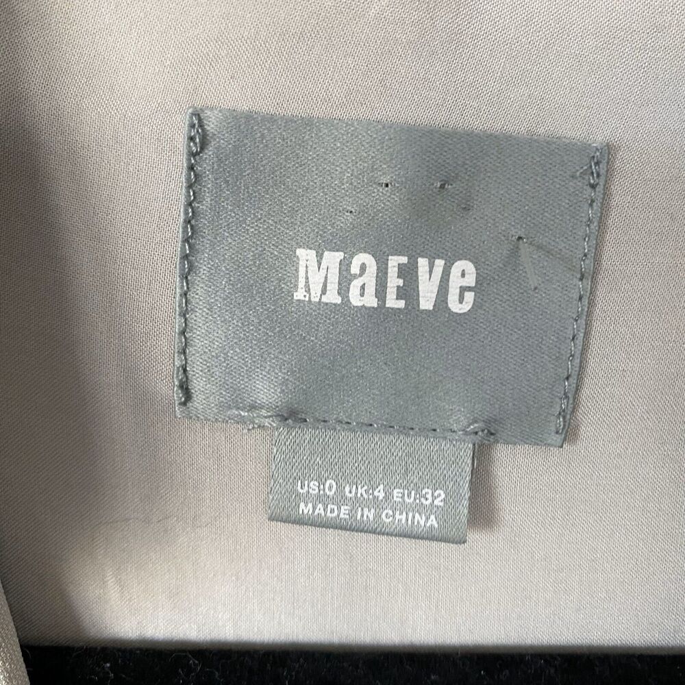 Maeve Womens Long Sleeve Hi-Lo Crushed Velvet Button Down Champaign Shirt Size 0 - Picture 14 of 15